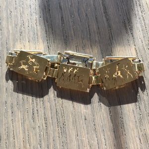 Antique 9k gold petroglyph bracelet